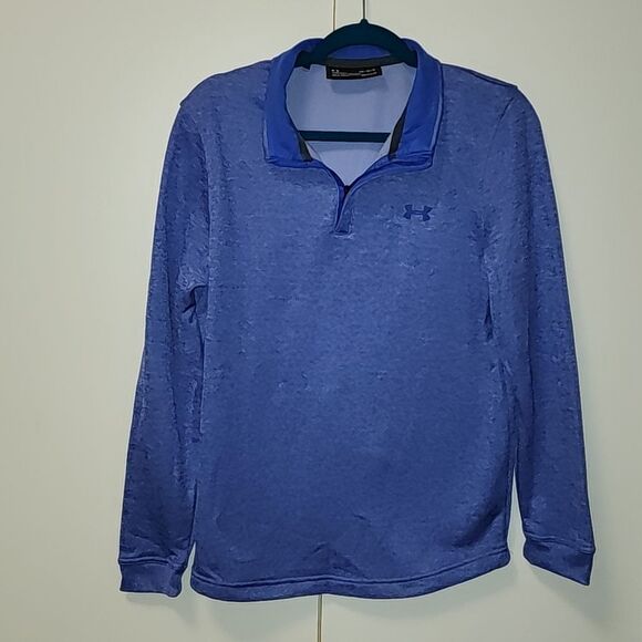 Under Armour Cold Gear 1/4 Zip Sweatshirt Sweater Men Medium Blue/purple Fleece - Picture 1 of 12
